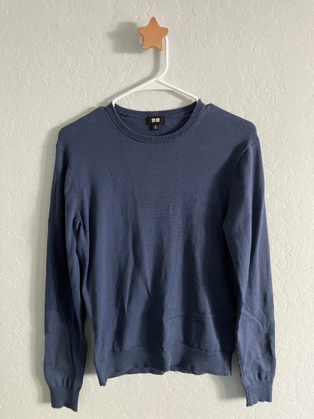 Uniqlo Dusty Navy Blue Merino Wool Crew Neck Sweater | Men's XS / Women's S
